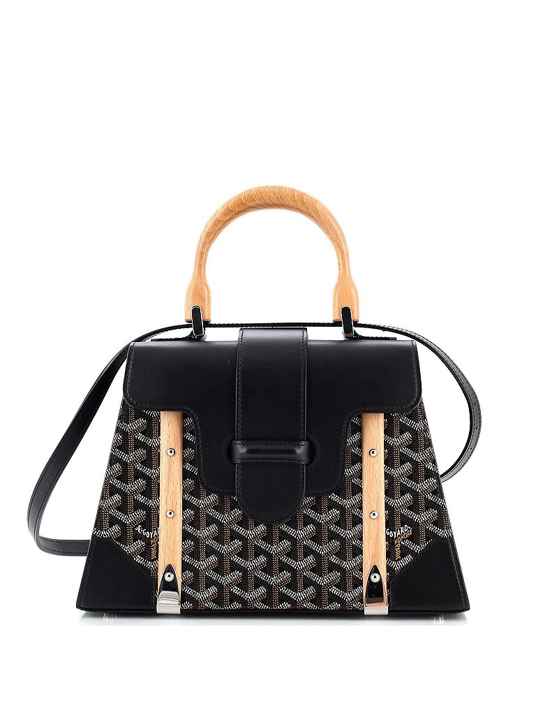 Goyard Black Saigon Top Handle Bag Coated Canvas with Leather PM One size - photo 1