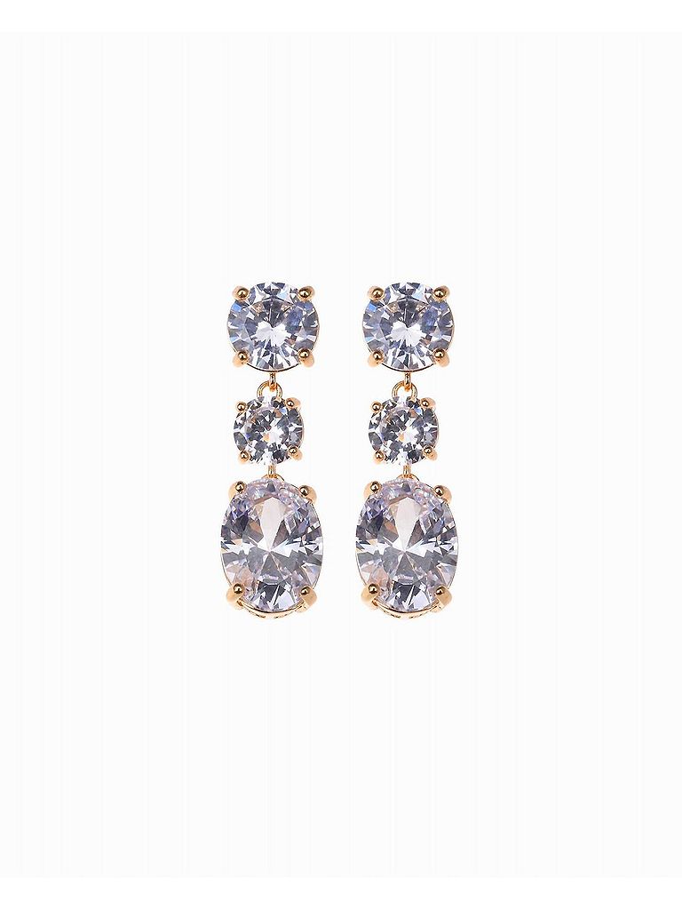 Nicole Miller Gold Toned Women's Three Stone Drop Earrings One size - photo 1