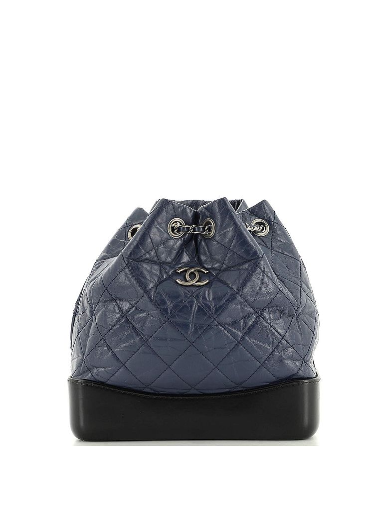 Chanel 100% Leather Blue Gabrielle Backpack Quilted Aged Calfskin Small One size - photo 1