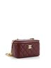 Chanel 100% Leather Red Sweet Camellia Vanity Case with Chain Quilted Lambskin Small One size - photo 3