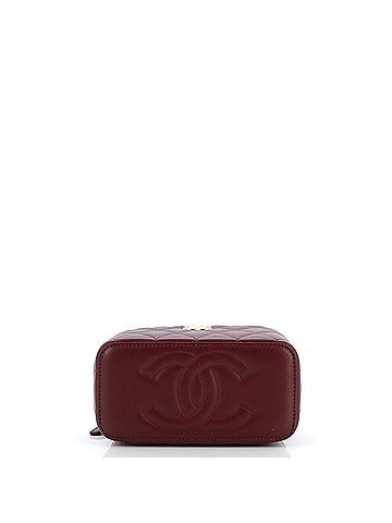 Chanel Sweet Camellia Vanity Case with Chain Quilted Lambskin Small (view 2)