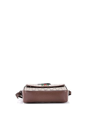 Gucci Ophidia Flap Shoulder Bag GG Coated Canvas with Leather Small (view 2)