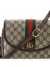 Gucci Brown Ophidia Flap Shoulder Bag GG Coated Canvas with Leather Small One size - photo 6