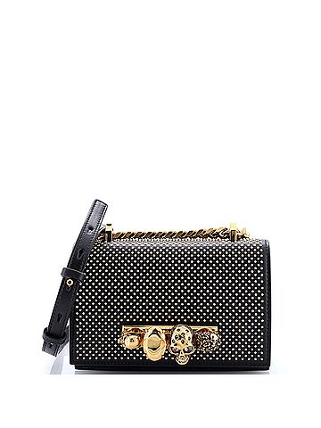 Alexander McQueen Jewelled Flap Satchel Studded Leather Small (view 1)