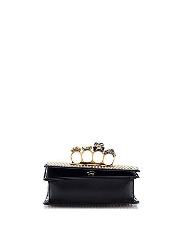 Alexander McQueen Jewelled Flap Satchel Studded Leather Small (view 2)