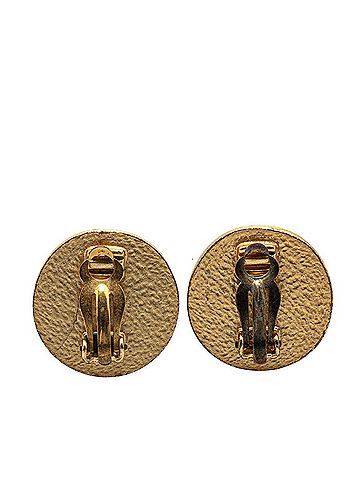 Chanel CHANEL Coco Mark Earrings, Gold and Red Plated, Women's (view 2)