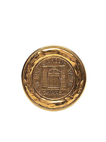 Chanel CHANEL 31 RUE CAMBON PARIS Round Brooch, Gold Plated, Women's (view 1)
