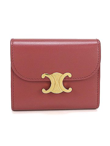Céline CELINE Triomphe Small Flap Wallet (10D78 3DPV) in Pink (view 1)
