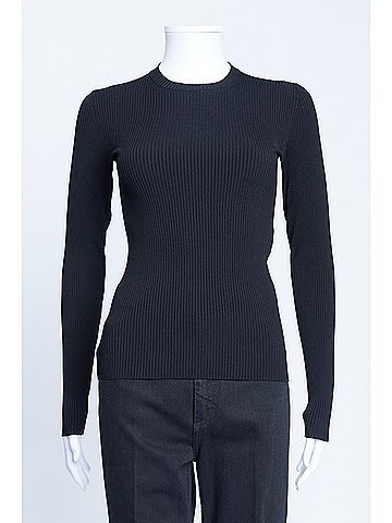 Balenciaga Black Rib-Knit Crew Neck Preowned Top (view 1)