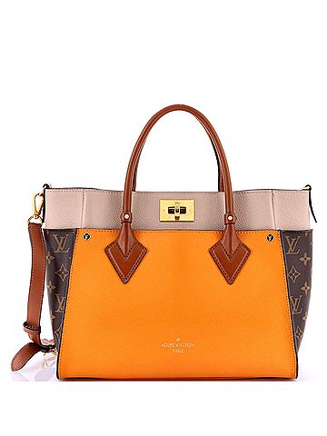 Louis Vuitton On My Side Tote Leather with Monogram Canvas MM (view 1)