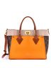Louis Vuitton Orange Brown Tan On My Side Tote Leather with Monogram Canvas MM One size - photo 1
