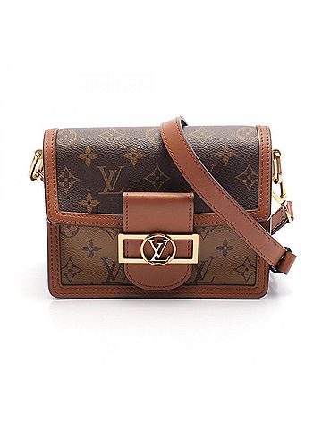 Louis Vuitton Louis Vuitton Dauphine MINI Shoulder Bag, Coated Canvas, Leather, Monogram Reverse, Women's, Brown, Beige, M45959 (view 1)
