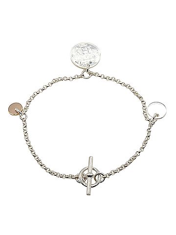Hermès Hermes Hermès Ex Libris PM Bracelet, 925 Sterling Silver, 18K Pink Gold (Pink Gold), Women's, Silver and (view 2)