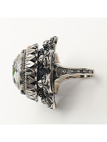 Alexander McQueen Alexander McQueen rings and jewelry, stainless steel crystal, women's, silver clear. (view 2)