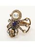 Alexander McQueen Purple Alexander McQueen Spider Ring, Gold-Plated, with Faux Pearl and Rhinestones, Women's, Available in Gold, White, Purple One size - photo 7