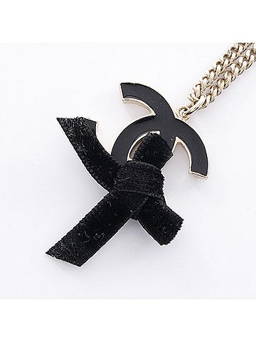 Chanel CHANEL Coco Mark Ribbon Necklace GP (Gold Plated) Women's Gold (view 1)