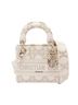 Christian Dior 100% Canvas Gold White Christian Dior Dior Lady Mini Cannage Handbag, Canvas, Women's, White/Gold One size - photo 1