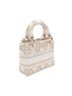 Christian Dior 100% Canvas Gold White Christian Dior Dior Lady Mini Cannage Handbag, Canvas, Women's, White/Gold One size - photo 2