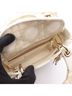 Christian Dior 100% Canvas Gold White Christian Dior Dior Lady Mini Cannage Handbag, Canvas, Women's, White/Gold One size - photo 3