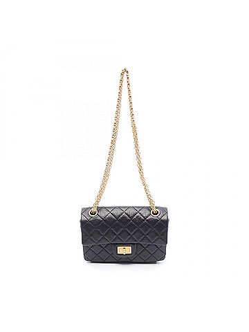 Chanel CHANEL 2.55 Mini Matelasse Shoulder Bag, Leather, Women's, Black, AS0874 (view 1)