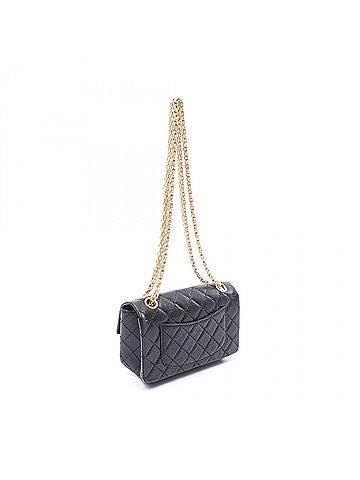 Chanel CHANEL 2.55 Mini Matelasse Shoulder Bag, Leather, Women's, Black, AS0874 (view 2)