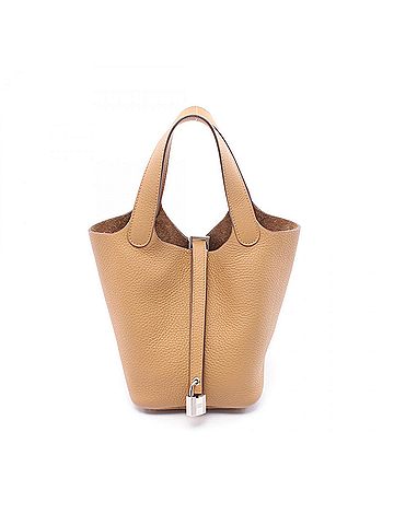 Hermès Hermes Hermès Picotin Lock PM handbag in Taurillon Clemence leather, brown, for women. (view 1)