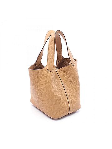 Hermès Hermes Hermès Picotin Lock PM handbag in Taurillon Clemence leather, brown, for women. (view 2)