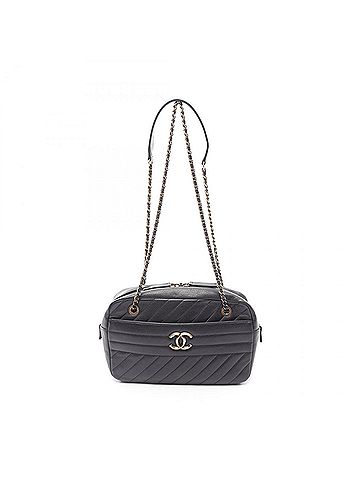 Chanel CHANEL Coco Mark Shoulder Bag, Leather, Women's, Black (view 1)
