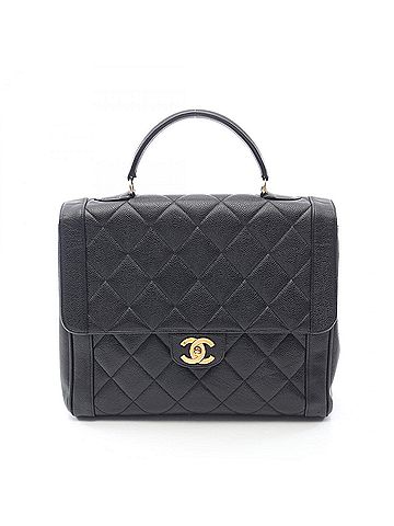 Chanel CHANEL Matelasse Handbag, Calfskin Leather, Women's, Black (view 1)