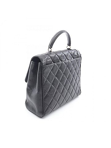 Chanel CHANEL Matelasse Handbag, Calfskin Leather, Women's, Black (view 2)