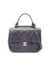 Chanel 100% Leather Blue CHANEL Matelasse Top Handle Shoulder Bag in Lambskin Leather, Navy Blue One size - photo 1