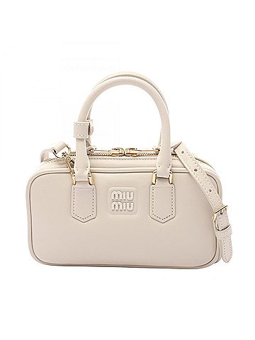 Miu Miu Miu Miu Miu SOFTY PADDED Accardi Mini Bag, Leather Handbag, Women's, White, 5BP088 (view 1)