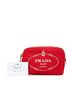Prada 100% Leather Red Prada Canapa Pouch 1NA021 Rosso Red Canvas Leather Women's PRADA One size - photo 8