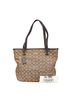 Coach 100% Leather Brown Coach Signature Handbag Tote Bag F58282 Brown Canvas and Leather Women's COACH One size - photo 9
