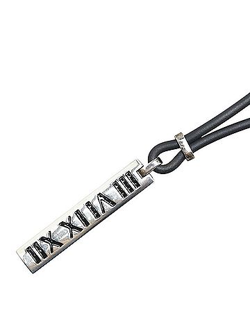 Tiffany Tiffany Atlas Necklace Silver Black SV925 Rubber Women's TIFFANY&Co. (view 1)