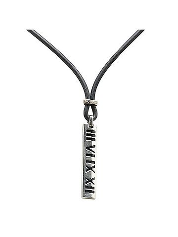 Tiffany Tiffany Atlas Necklace Silver Black SV925 Rubber Women's TIFFANY&Co. (view 2)