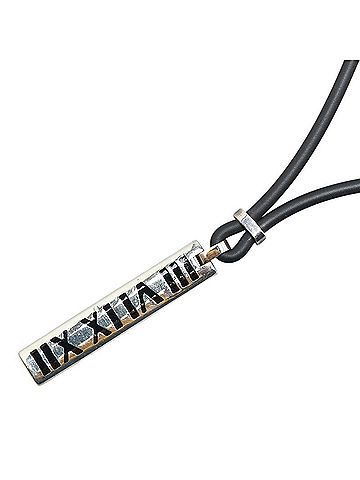 Tiffany Tiffany Atlas Necklace Silver Black SV925 Rubber Women's TIFFANY&Co. (view 1)