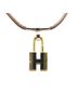 Hermès Black Hermes H motif padlock necklace gold brown plated leather metal women's HERMES One size - photo 2