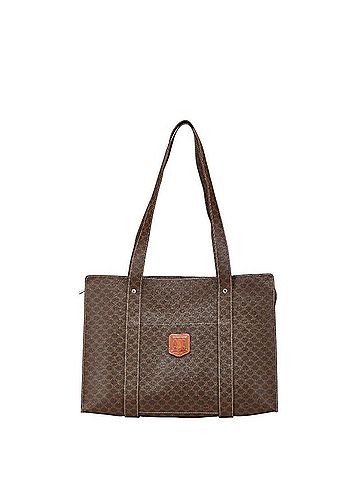 Céline Celine Macadam Handbag Tote Bag Brown PVC Leather Women's CELINE (view 1)