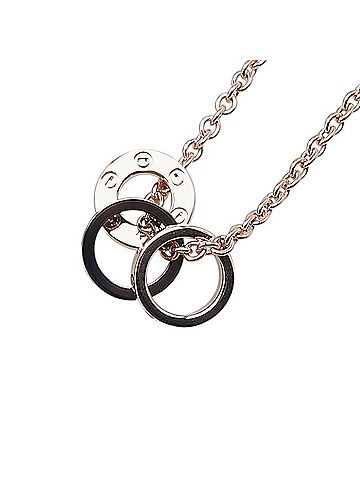 Cartier Cartier Love Three Hoop Diamond 4P Necklace K18PG Pink Gold Ceramic Women's CARTIER (view 1)