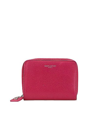 Saint Laurent Saint Laurent Bi-fold Wallet Pink Leather Women's SAINT LAURENT (view 1)