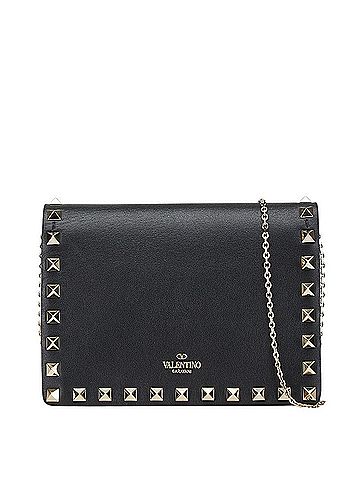 Valentino Valentino Studded Shoulder Bag Black Leather Women's (view 1)