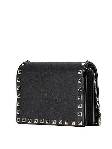 Valentino Valentino Studded Shoulder Bag Black Leather Women's (view 2)