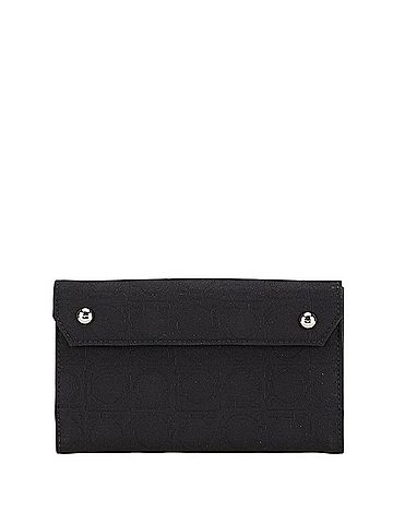 Salvatore Ferragamo Salvatore Ferragamo Gancini Long Wallet Black Canvas Leather Women's (view 1)