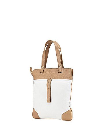 Burberry Burberry Nova Check Logo Handbag Tote Bag in White and Beige Canvas Leather for Women. (view 2)