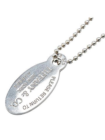 Tiffany Tiffany Return to Oval Tag Long Necklace Ball Chain Sterling Silver Women's TIFFANY&Co. (view 1)