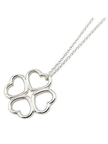 Tiffany Tiffany & Co. four-leaf clover motif necklace in 925 silver for women. (view 1)