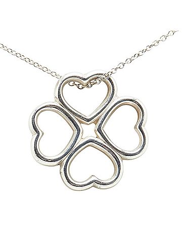 Tiffany Tiffany & Co. four-leaf clover motif necklace in 925 silver for women. (view 2)