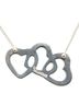 Tiffany 100% Sterling Silver Silver Toned Tiffany & Co. Triple Heart Necklace in 925 Sterling Silver for Women. One size - photo 3