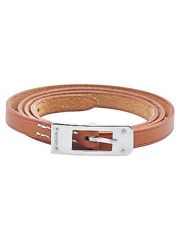 Hermès Hermes Kelly Ardion 3-row bracelet, brown leather, for women, HERMES (view 1)